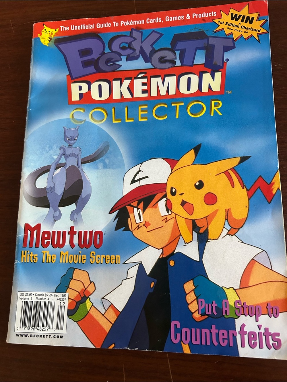 Beckett Pokémon Collector Magazine - Pikachu & Ash Cover December 1999